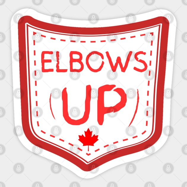 Elbows-Up Sticker by Creatifly Graphic Tees